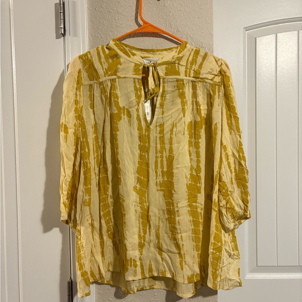 ba&sh Mustard Tie-Dye Kea Blouse